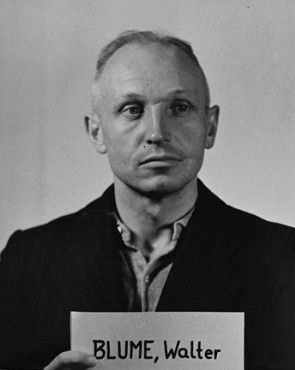 Mug-shot of defendant Walter Blume at the Einsatzgruppen Trial